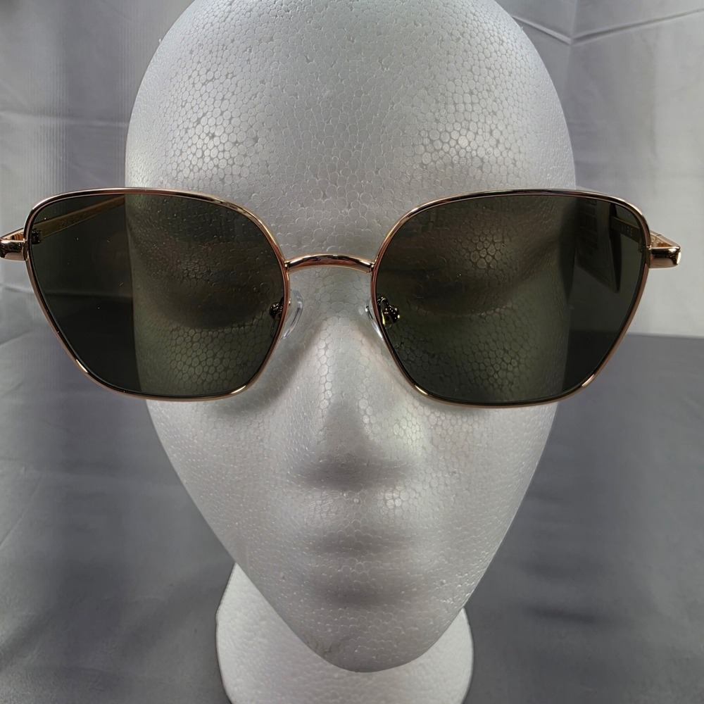 AIRE Sunglasses Gold Metal Frame Square Green Lens Fashion Sun Glasses - Picture 5 of 8